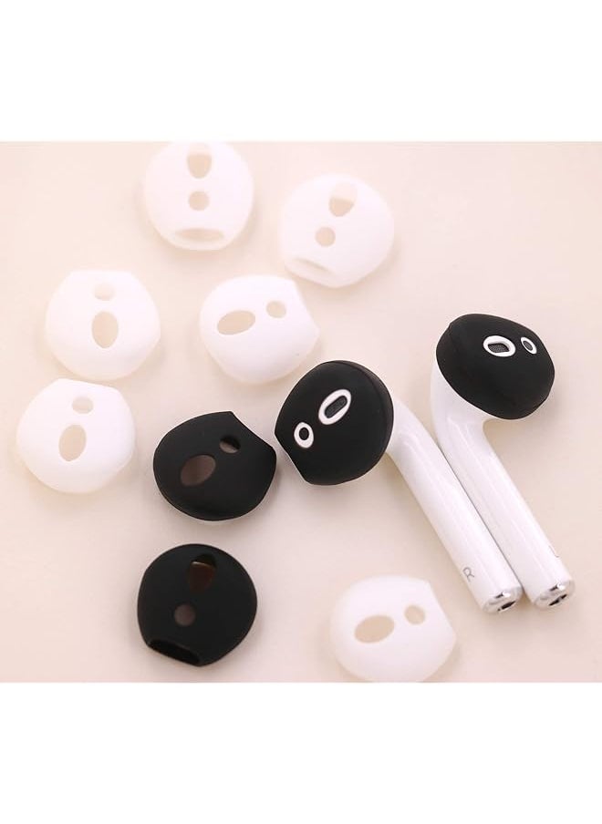 erorex - 5 Pairs Silicone Earbuds For Airpods 2 Ultra Thin Slim Rubber Ear Tips Ear Gels Anti Slip Earbuds Cover Compatible With Airpods 2 2 Pairs Black 3 Pairs White Fit In The Charging Case - Image 1