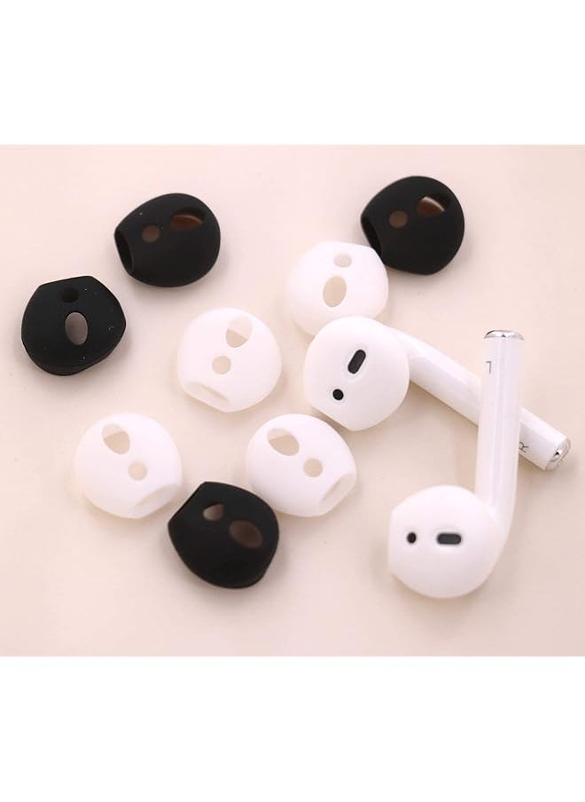 erorex - 5 Pairs Silicone Earbuds For Airpods 2 Ultra Thin Slim Rubber Ear Tips Ear Gels Anti Slip Earbuds Cover Compatible With Airpods 2 2 Pairs Black 3 Pairs White Fit In The Charging Case - Image 1