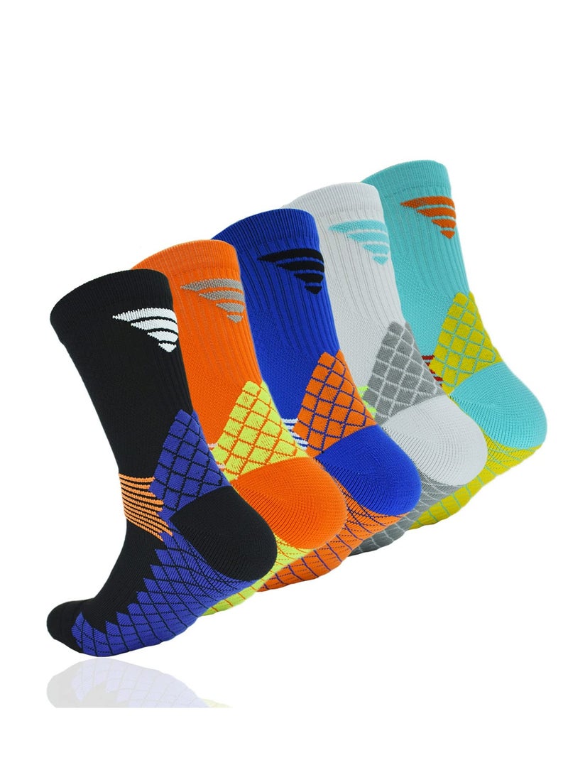 SYOSI Mens Athletic Socks Elite Basketball Socks Performance Thick Cushioned Sport Training Running Compression Crew Sock - Image 1