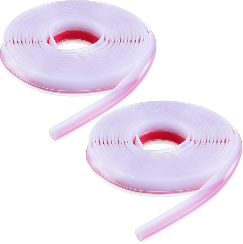 Tondiamo 2 Roll Shower Door Side Seal Strip 1968 Inch Glass Frameless PVC Bulb Shower Door Bottom Adhesive Seal for Gap Edge Trim Gasket Sweep - Image 1