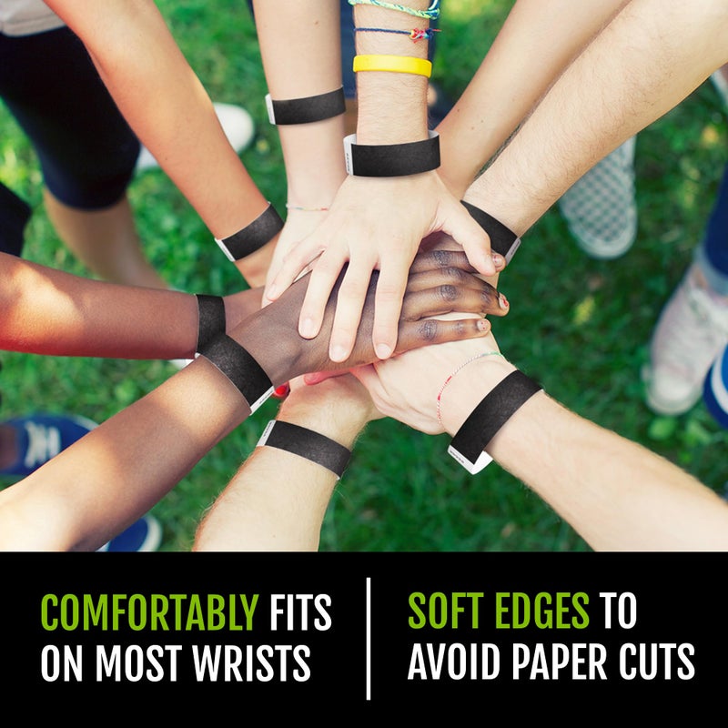 Wristco 500 WristCo Black Tyvek Wristbands for Events - Comfortable Tear Resistant Paper Bracelets ID Wrist Bands for Concerts Festivals Admission Party Identification - Image 5