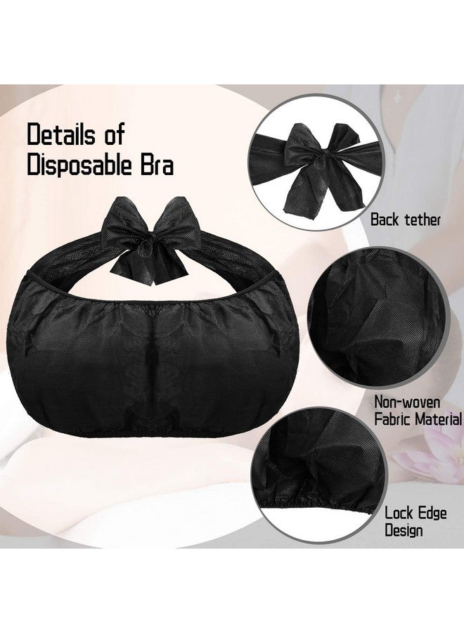 Boyiee 50 Pieces Disposable Bras For Spa Black Disposable Towel Bra Women'S Sunless Spray Tanning Disposable Bras Top Underwear Brassieres Nonwoven - Image 4
