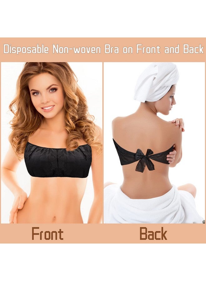 Boyiee 50 Pieces Disposable Bras For Spa Black Disposable Towel Bra Women'S Sunless Spray Tanning Disposable Bras Top Underwear Brassieres Nonwoven - Image 5