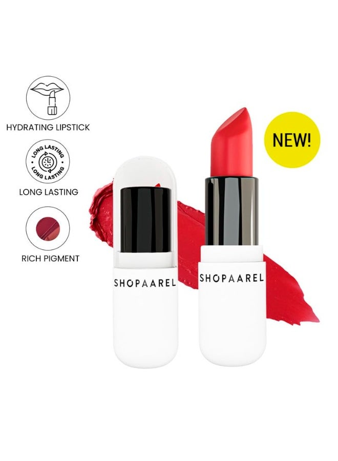 شوبارل أحمر الشفاه "فيلفيت فيوجن مات" (Velvet Fusion Matte) من Shopaarel – ترطيب يدوم طويلاً ولمسة نهائية مخملية ناعمة – درجة Bold01 - Image 3