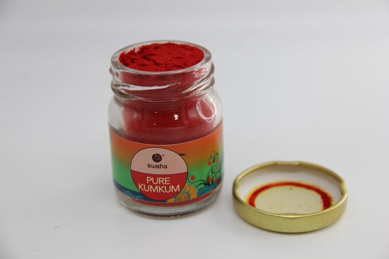 Swaha Pure Red Kumkum | 100% Natural & Chemical Free | Skin-Safe Traditional Tilak Powder for Puja & Festivals | Pure Red Sindoor for Daily Devotion | 40g Pack of 1 - Image 1