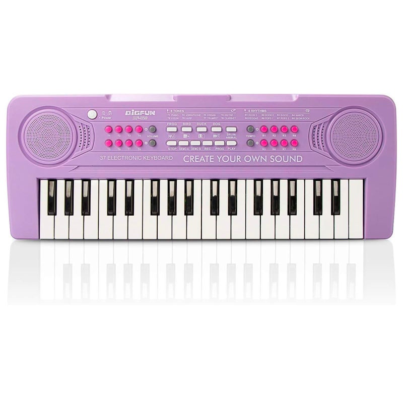 BIGFUN Keyboard Piano for Kids BIGFUN 37 Keys Toddler Piano Multifunction Music Educational Instrument Toy Electronic Kids Keyboard for 37 Year Old Girls and Boys Purple - Image 2
