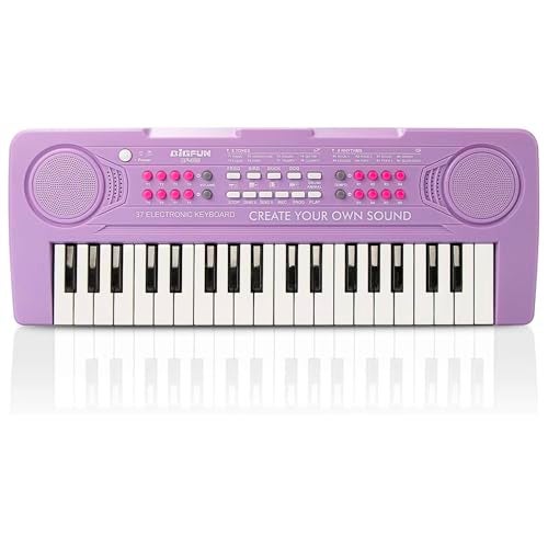 BIGFUN Keyboard Piano for Kids BIGFUN 37 Keys Toddler Piano Multifunction Music Educational Instrument Toy Electronic Kids Keyboard for 37 Year Old Girls and Boys Purple - Image 1