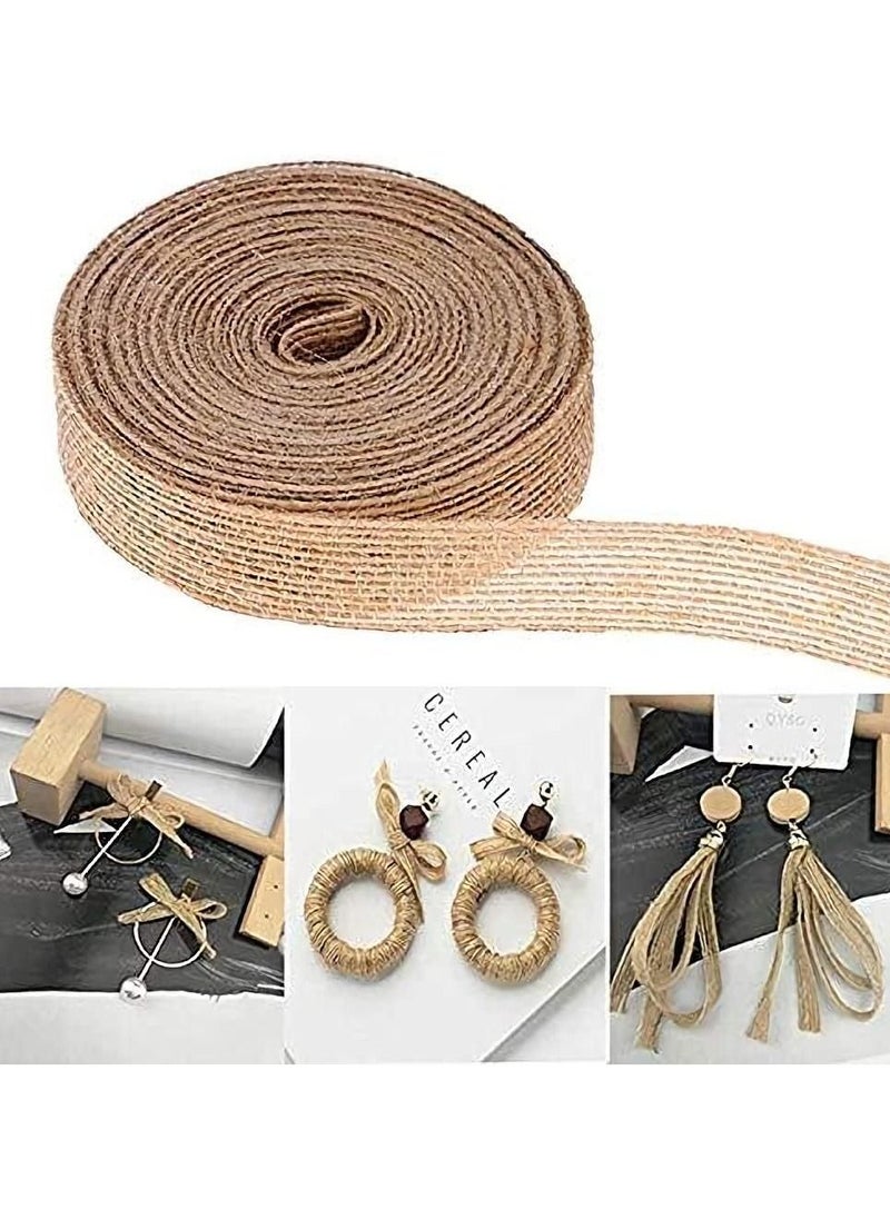 Generic - Natural Burlap Fabric Roll Craft Ribbon Burlap Spool Natural Burlap Roll Fabric Rustic Pure Jute Burlap Hessian for Bows Wreaths DIY Crafts Wedding Events Party and Home Decor (10m 3 Rolls) - Image 1
