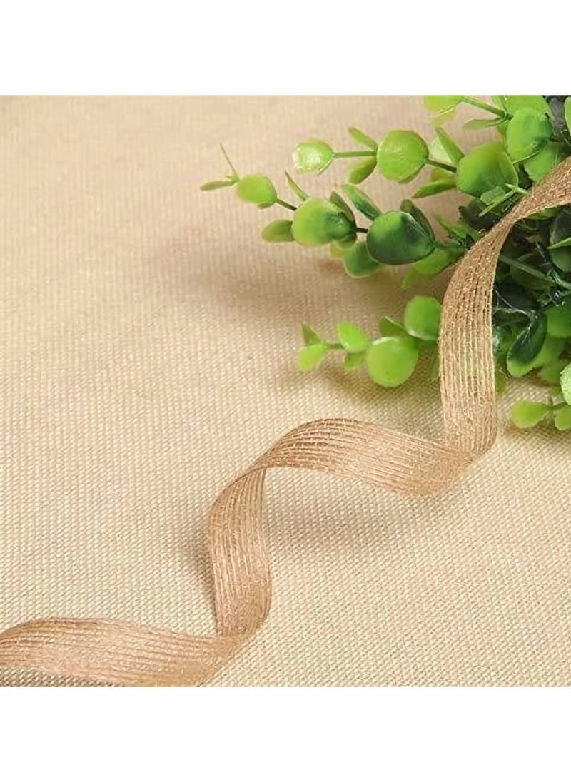 Generic - Natural Burlap Fabric Roll Craft Ribbon Burlap Spool Natural Burlap Roll Fabric Rustic Pure Jute Burlap Hessian for Bows Wreaths DIY Crafts Wedding Events Party and Home Decor (10m 3 Rolls) - Image 1