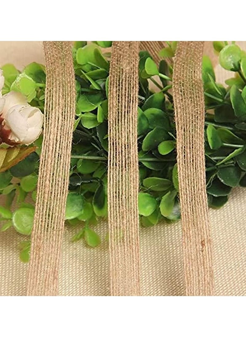 Generic - Natural Burlap Fabric Roll Craft Ribbon Burlap Spool Natural Burlap Roll Fabric Rustic Pure Jute Burlap Hessian for Bows Wreaths DIY Crafts Wedding Events Party and Home Decor (10m 3 Rolls) - Image 1