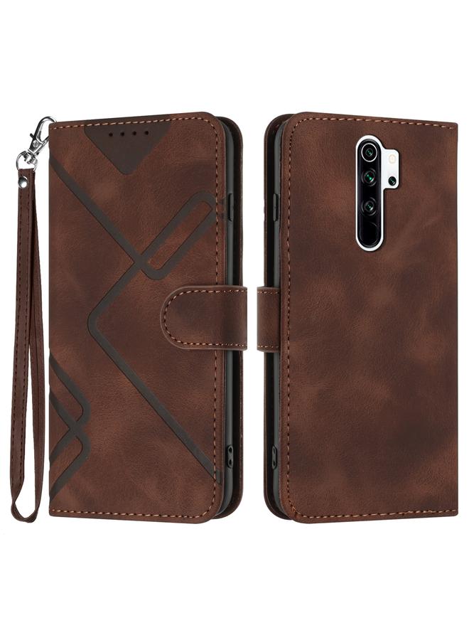 The Bros Case For Xiaomi Redmi Note 8 Pro Line Pattern Skin Feel Leather Phone Case