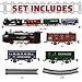 deAO Christmas Train Set Toys for Kids Toy Train Track Locomotive Engine Battery Powered Railway Kits with Road Signs and Tracks - Image 2