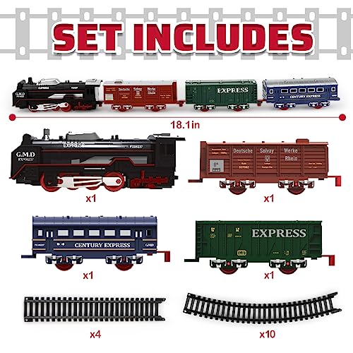 deAO Christmas Train Set Toys for Kids Toy Train Track Locomotive Engine Battery Powered Railway Kits with Road Signs and Tracks - Image 5