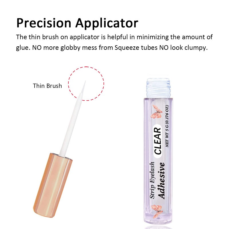 CMNRO Super Strong Hold Waterproof Latex-Free Eyelash Adhesive - Clear Lash Glue Suitable for Sensitive Eyes - 5ml/0.18oz (1 Pack) - Image 4