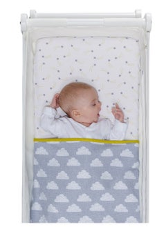 Snuz 3 Pieces Crib Bedding Set For Infant And Baby, Perfect Crib Starter Bedding Bundle, 100%Cotton , 1 X Blanket , 2 X Crib Sheets, Fitted Sheet Size:44 X 80Cm (Max.) , Blanket Size: 75 X 75Cm - Cloud Nine  - Image 5