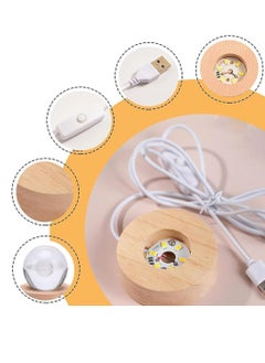 Plan A 3D Crystal Crystal LED Light Up Crystal with Elegant Wooden Base, USB Powered Gift or Night Lamp for Desk and Table, Warm Light and Quiet Atmosphere (Rotating Wheel)  - Image 4