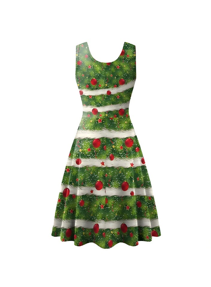 Loquat Women's Sleeveless Printed Costume Dress for Adult Christmas Dress - Image 2