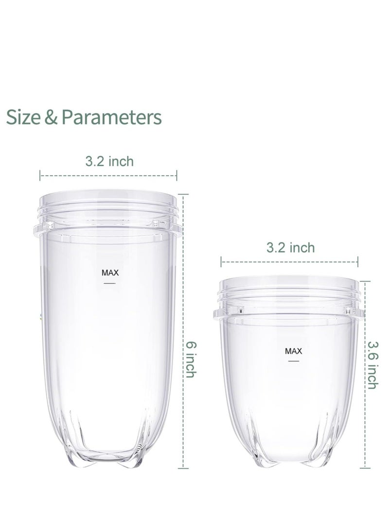 SYOSI 3-pack 16 ounce Cup and 12 ounce Short Cup Replacement Cup Set Fits for Magic Bullet Blenders Cup for 250w (MB1001 Series) - Image 4