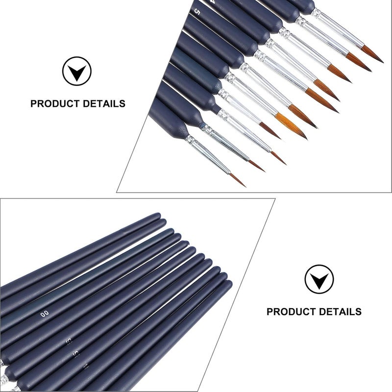 11pcs Fine Detail Paint Brush Set for Oil and Watercolor Painting, Artist Liner Brushes Soft Wolf Hair Bristles, Precision Drawing Pens for Fine Art and Craft Use - Image 3