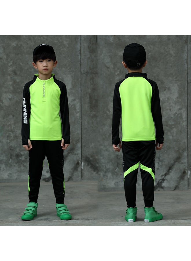 Children's Sports Suit Autumn And Winter Primary School Students Outdoor Leisure Running Suit Boys Long Sleeve Football Training Suit Printing