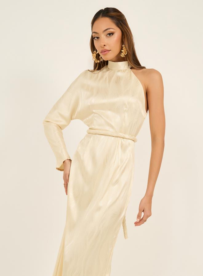 Styli Asymmetric Satin Dress  - Image 4