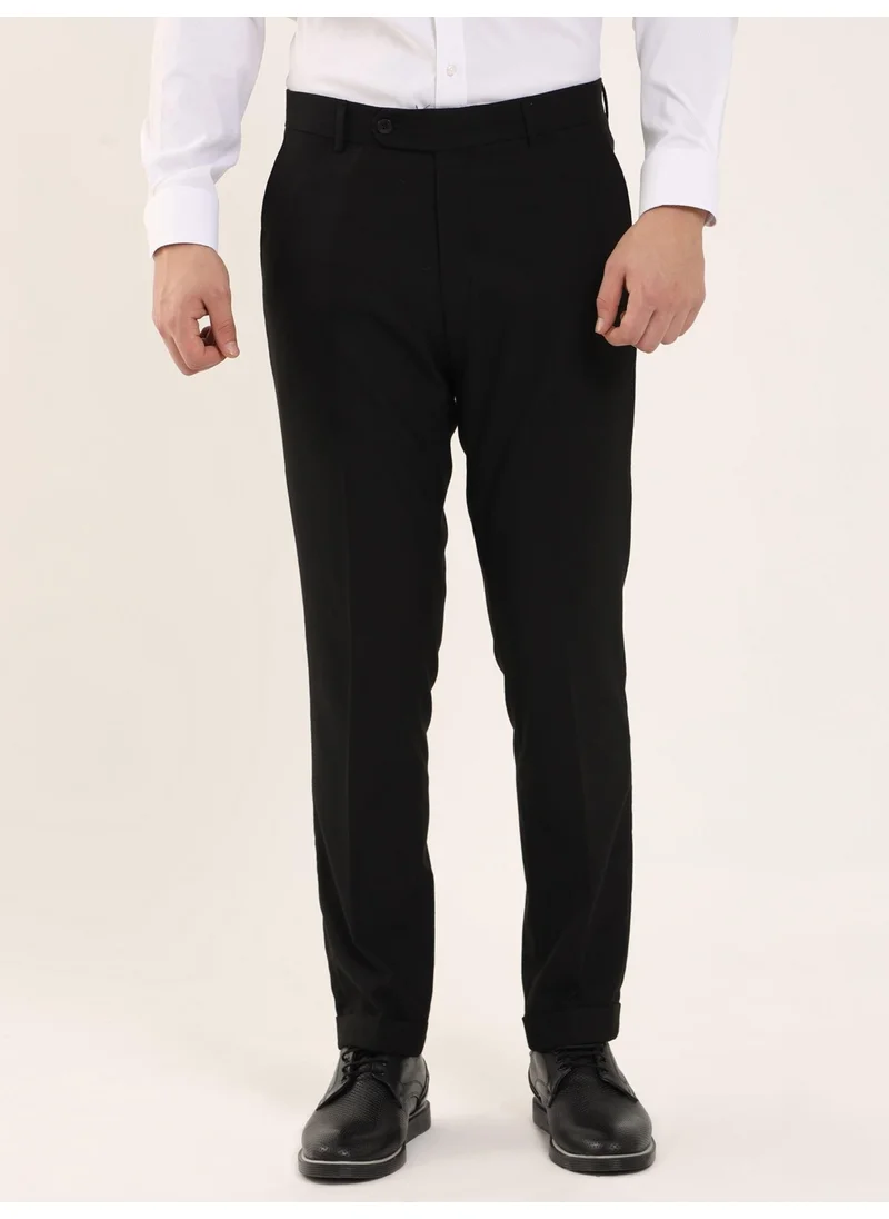 Dufy Black Men's Regular Fit Trousers
