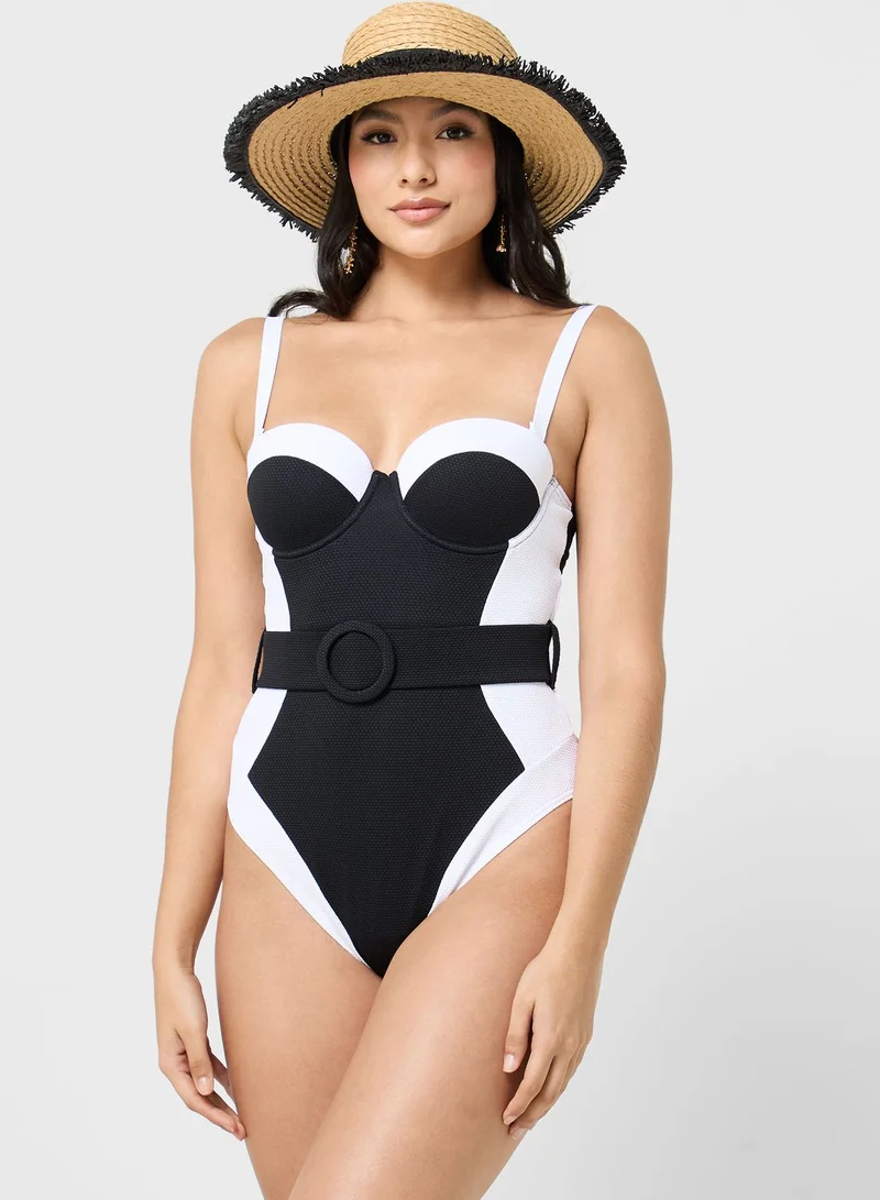 NEW LOOK Belted High Leg Swimsuit