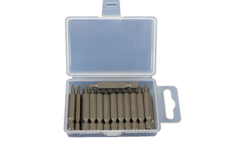 TEMO 25 pc T10 Torx 6 Point Impact Ready 2 Inch Length Screwdriver Insert Bits Hex Shank with Quick Release Slot