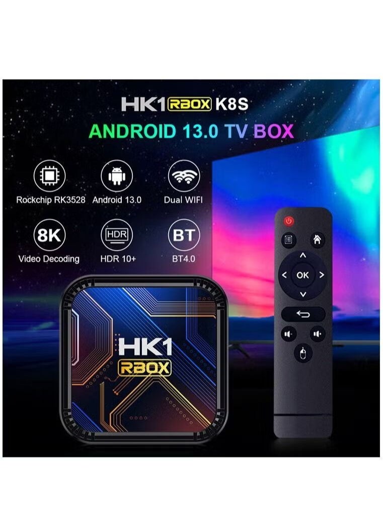 HK - Android 13.0 Smart TV Box with Remote Control Support 2.4/5.0Ghz WIFI and BT5.0 - Image 1
