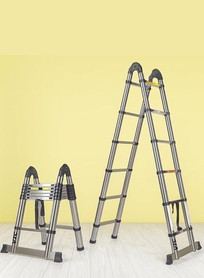 في تي سي سلم تلسكوبي مزدوج ارتفاع 5.8 متر (2.9+2.9) م متعدد الأغراض، سهل الحمل والتخزين، مناسب للاستخدام المهني والتجارى - Image 1