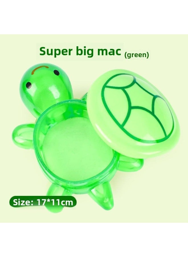 Big Mac Luminous Turtle Mini Internet Red Little Turtle Touch Toy Large All-chan Red Ornaments For Girls-Color:1 Giant Green Turtle 17cm [17cm Giant/removable]  - Image 1