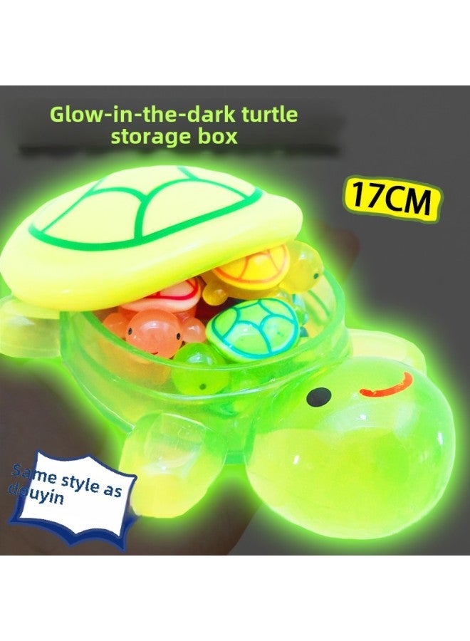 Big Mac Luminous Turtle Mini Internet Red Little Turtle Touch Toy Large All-chan Red Ornaments For Girls-Color:1 Giant Green Turtle 17cm [17cm Giant/removable]  - Image 4