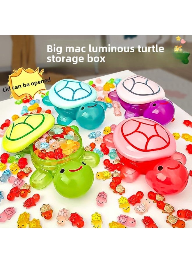 Big Mac Luminous Turtle Mini Internet Red Little Turtle Touch Toy Large All-chan Red Ornaments For Girls-Color:1 Giant Green Turtle 17cm [17cm Giant/removable]  - Image 3
