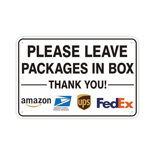 LUHIMO Please Leave Packages and Deliveries In Box Sign, Self-Adhesive Waterproof and Durable Delivery Signs for Packages, Please Place Packages Here Sticker for Home, Office, Shop, Box, Door 11.7"x 7" - Image 1
