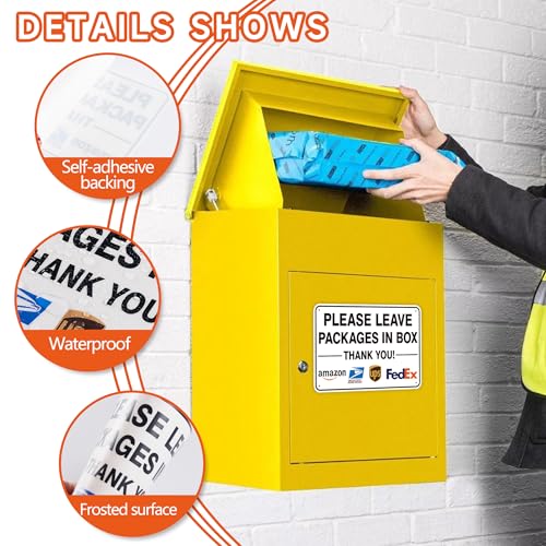 LUHIMO Please Leave Packages and Deliveries In Box Sign, Self-Adhesive Waterproof and Durable Delivery Signs for Packages, Please Place Packages Here Sticker for Home, Office, Shop, Box, Door 11.7"x 7" - Image 4