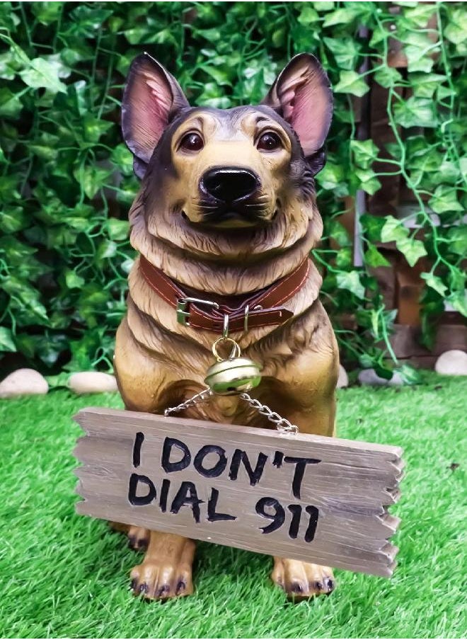 Ebros Gift - Ebros Old Faithful German Shepherd Dog Statue with Jingle Collar and Greeter Sign Patio Welcome Decor Sculpture - Image 1