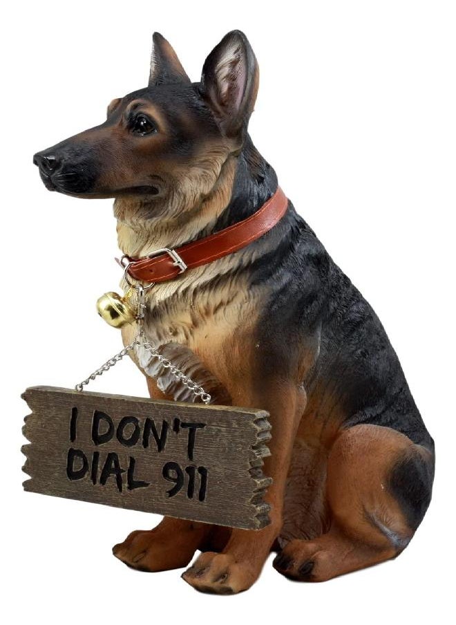 Ebros Gift - Ebros Old Faithful German Shepherd Dog Statue with Jingle Collar and Greeter Sign Patio Welcome Decor Sculpture - Image 1