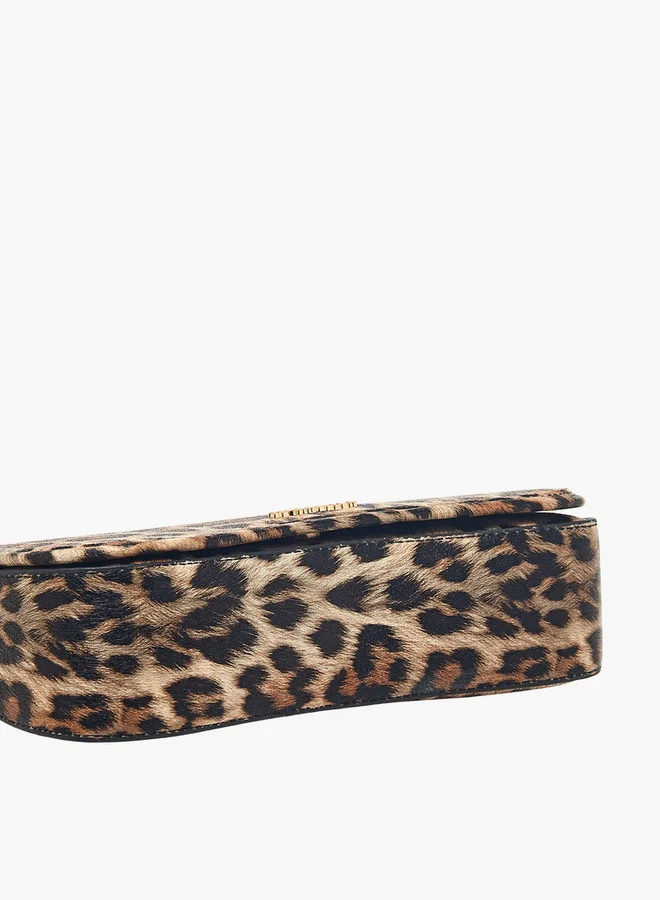 Flora Bella By Shoexpress Animal Print Crossbody Bag with Detachable Shoulder Strap