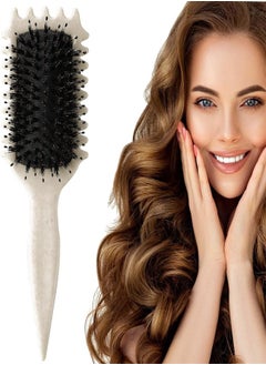BUPY 2024 New Curly Hair Brush, Bounce Curl Define Styling Brush, Wet Dry Detangler Hair Brush,The Essential Tool For Shaping And Styling Your Curls, Achieve Perfectly Defined Curls (Beige)  - Image 1