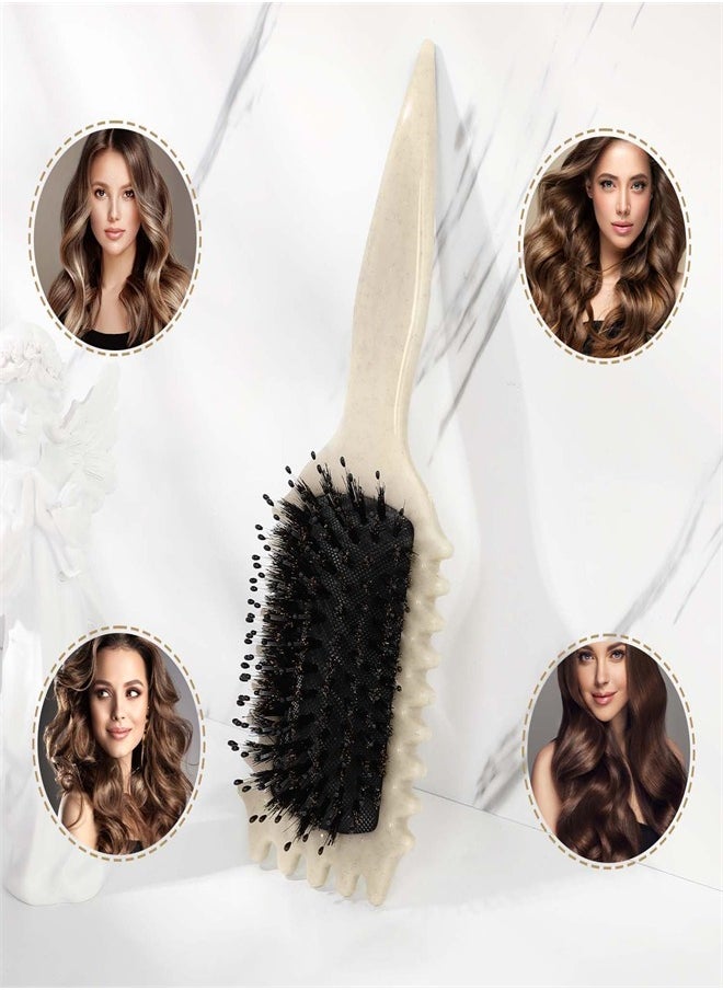 BUPY - 2024 New Curly Hair Brush, Bounce Curl Define Styling Brush, Wet Dry Detangler Hair Brush,The Essential Tool For Shaping And Styling Your Curls, Achieve Perfectly Defined Curls (Beige) - Image 1