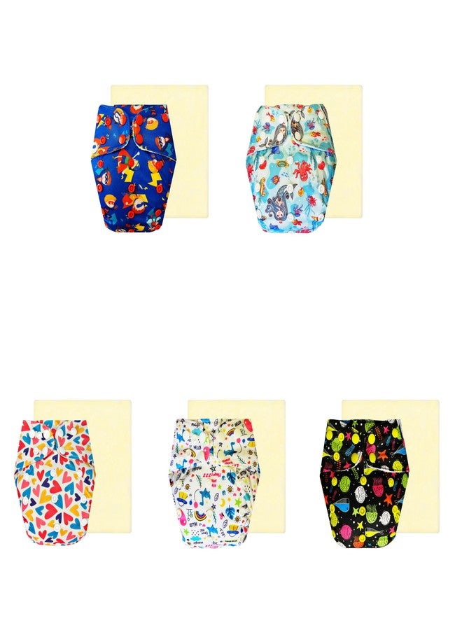 Dumbledo Elite Cloth Diaperwith Magical Soaker (Pack of 5) | Soft & Gentle | Breathable | Quick Dry | Perfect for Indian Summers | 3 Months - 3 Years | Unisex Baby - Image 1