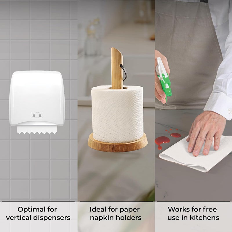 RestaurantwarePaper Towel Roll 600 x 1 Roll Long Paper Towel 8 Wide Hand Towel Roll 1 Ply Universal Dispenser 2 Core Hardwound High Absorbency Everyday Use For Commercial Washroom White - Image 4