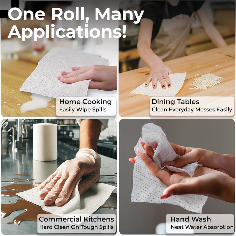 RestaurantwarePaper Towel Roll 600 x 1 Roll Long Paper Towel 8 Wide Hand Towel Roll 1 Ply Universal Dispenser 2 Core Hardwound High Absorbency Everyday Use For Commercial Washroom White - Image 5