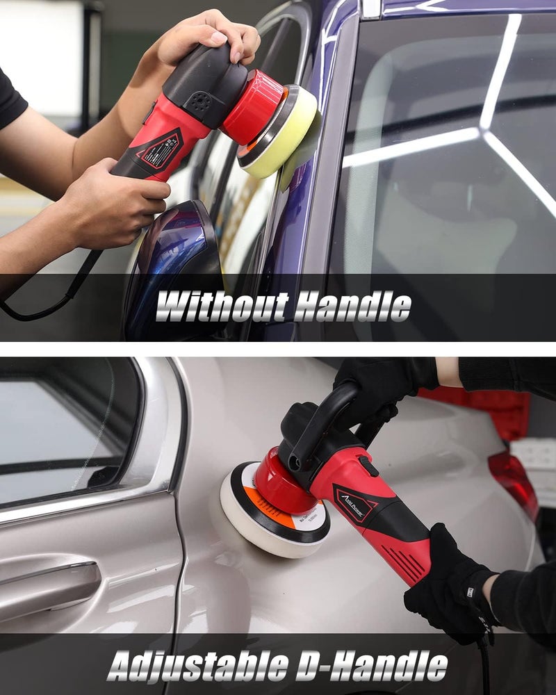 AVID POWER Buffer Polisher, 5-inch/6-inch Dual Action/DA Polisher for Car Detailing, Random Orbital Car Buffer Polisher Waxer Kit with 6 Variable Speed, 4Pcs 5-inch & 6-inch Polishing Pads - Image 5