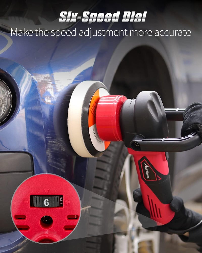AVID POWER Buffer Polisher, 5-inch/6-inch Dual Action/DA Polisher for Car Detailing, Random Orbital Car Buffer Polisher Waxer Kit with 6 Variable Speed, 4Pcs 5-inch & 6-inch Polishing Pads - Image 4