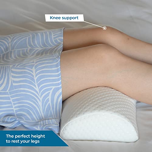 Sleepsia Ergonomic Multipurpose Semi Roll Bolster Pillow for Legs,Neck,Knee, & Lower Back Support | Orthopedic Memory Foam Pillow Cushion for Side Sleepers - Under Knee Pain Relief with Washable Cover - Image 5