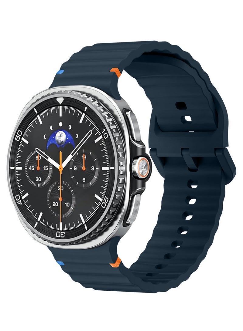 CATANES Silicone Ocean Band for Samsung Galaxy Watch 8 Classic 46mm and Watch 8 40mm 44mm - Sport Band Strap - Midnight Blue - Image 2