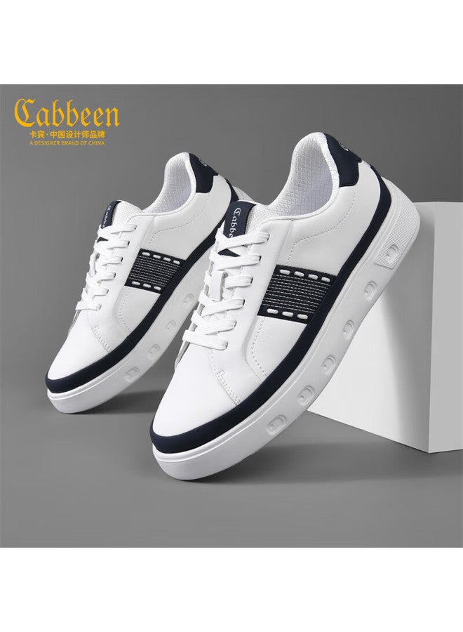 Cabbeen Men's Breathable Low-top Soft Sole Sneakers Dark Blue Size 39