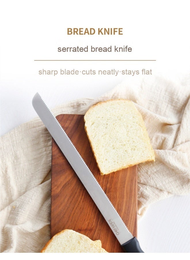 شيف ميد سكين خبز من الفولاذ المقاوم للصدأ ذات حواف مسننة - Image 2
