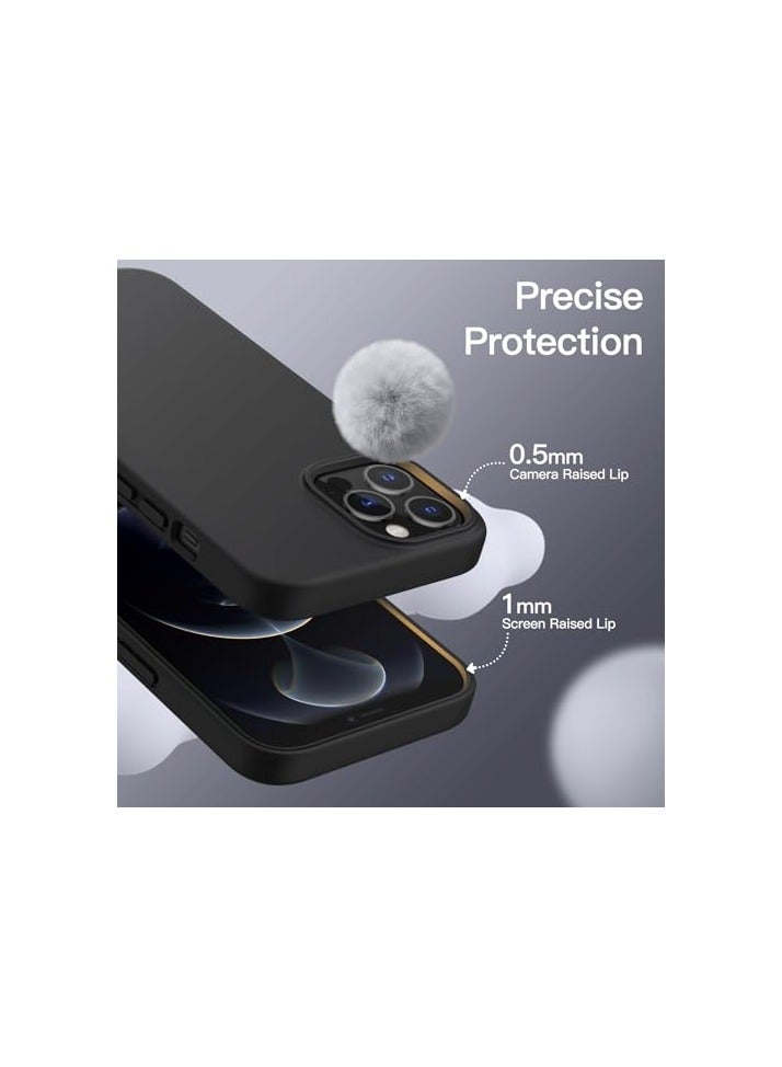 JETech Silicone Case for iPhone 12 Pro Max 6.7-Inch, Silky-Soft Touch Full-Body Protective Phone Case, Shockproof Cover with Microfiber Lining (Black) - Image 3